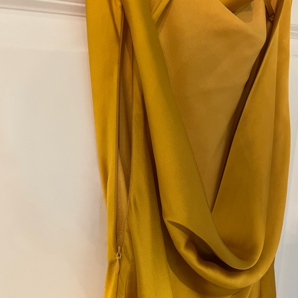 Lovers & Friends Boa Cowl Neck Yellow Satin Dress - Picture 7 of 8